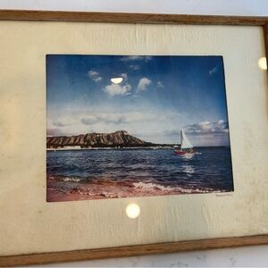Serene Seascape Art Print with Wooden Frame